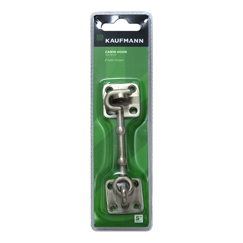 Kaufmann Cabin Hook 100 Mm Satin Nickle Zamac