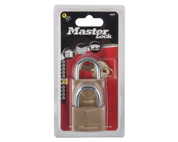 Mackie Master Pad Lock Brass 2 Pk 50 Mm Keyd Alike