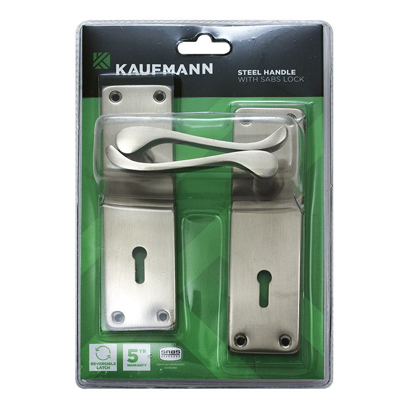 Kaufmann Lockset 2 L Ms 6 Inch Victorian Scroll Sn