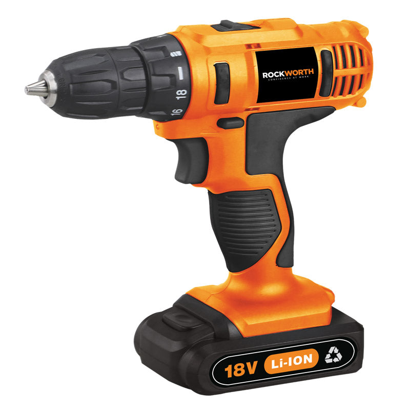 Rockworth 18 V Cordless Drill / Driver Set 2.0 Ah