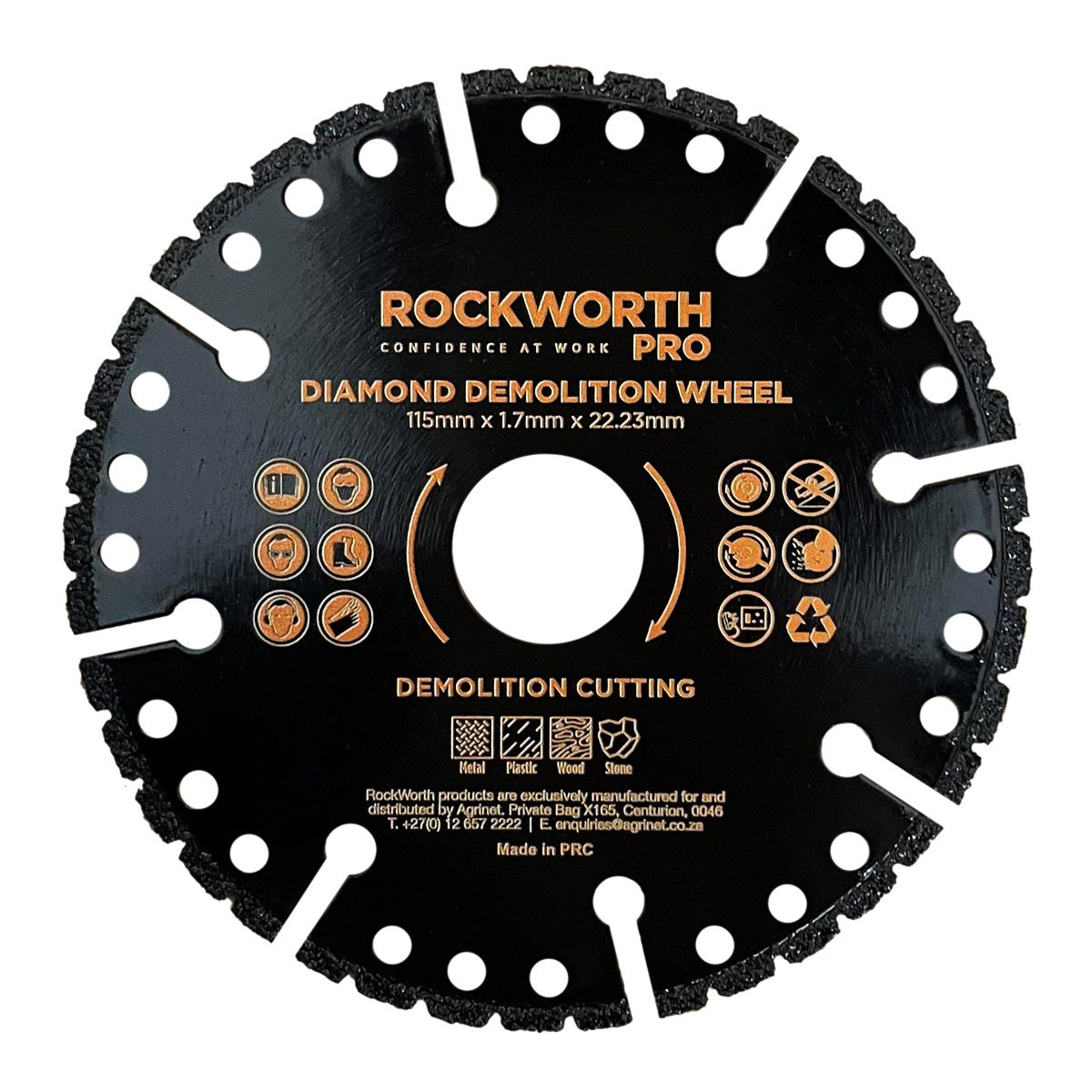 Rockworth Pro Diamond Demolition Wheel 115 Mm