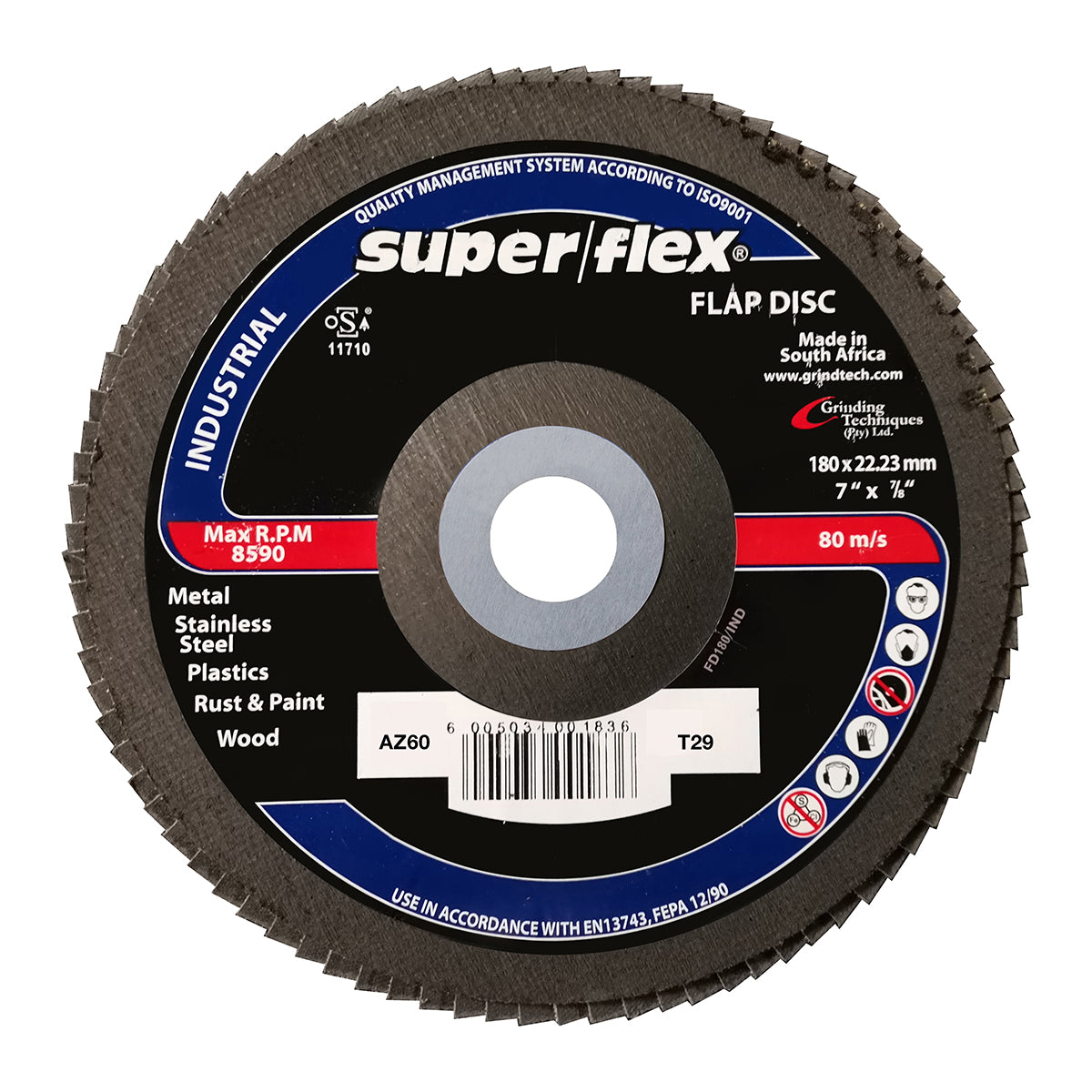 Superflex Flap Disc Industrial 180 Mm Az60