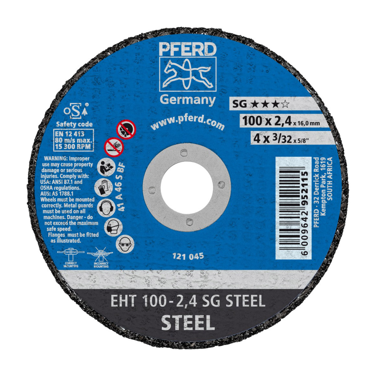 Pferd Cutting Disc Steel Flat 100 Mm X2.4 Mm Sg 16 B