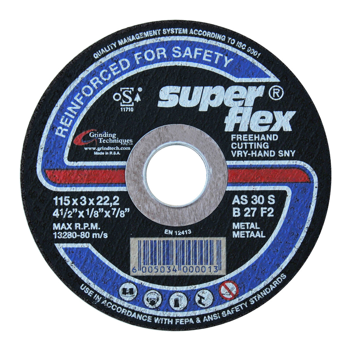 Superflex Cutting Disc Flat Steel 115 X3 Mm B