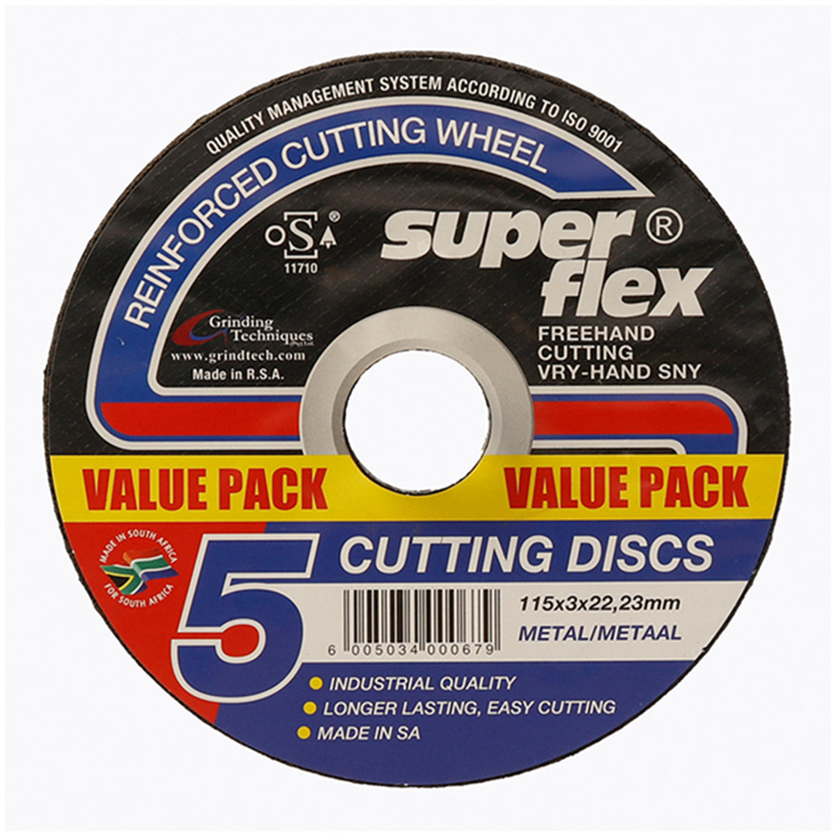 Superflex Cutting Disc Flat Steel 115 X3 Mm 5 Pack