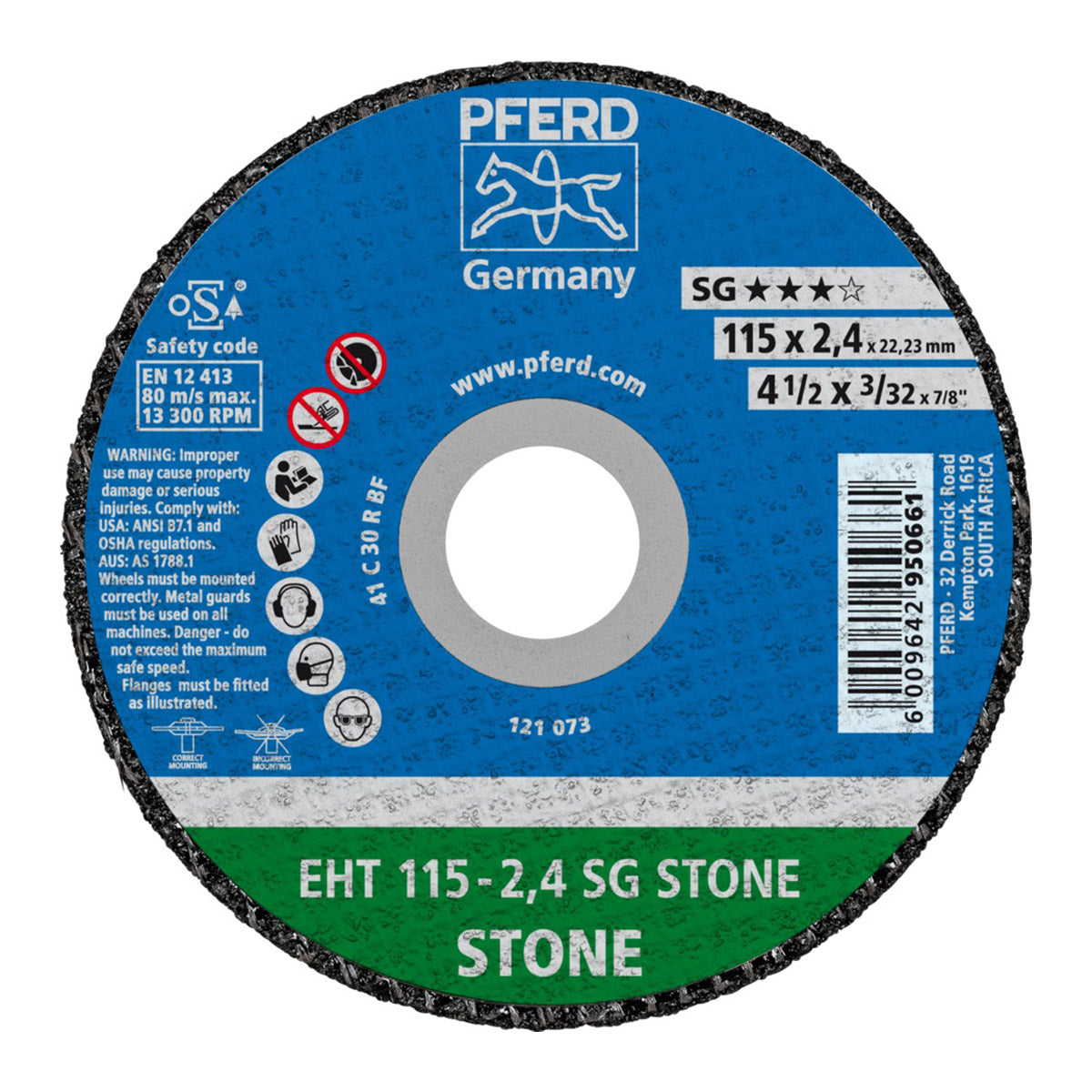 Pferd Cutting Disc Stone Flat 115 Mm X2.4 Mm Sg