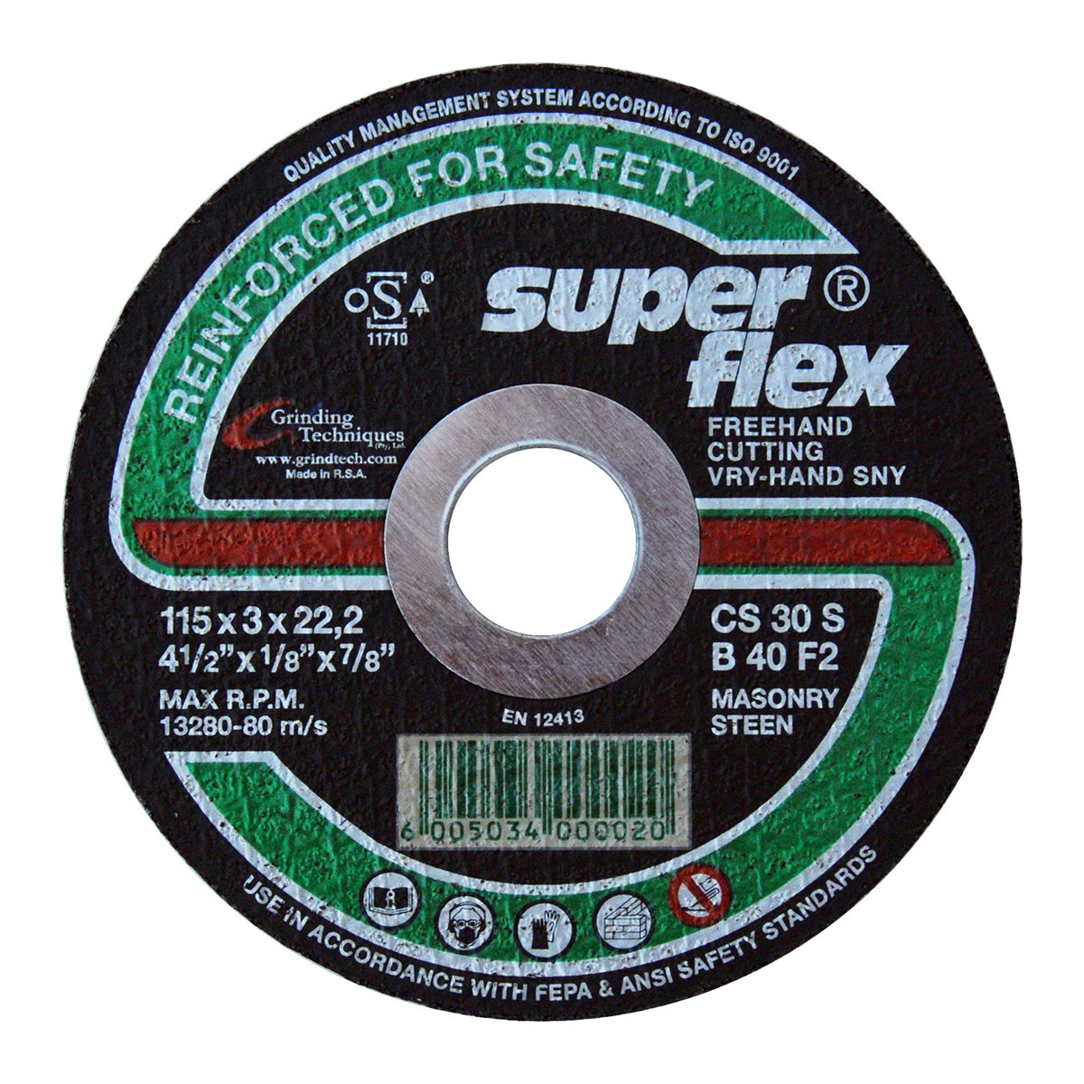 Superflex Cutting Disc Flat Masonry 115 X3 Mm