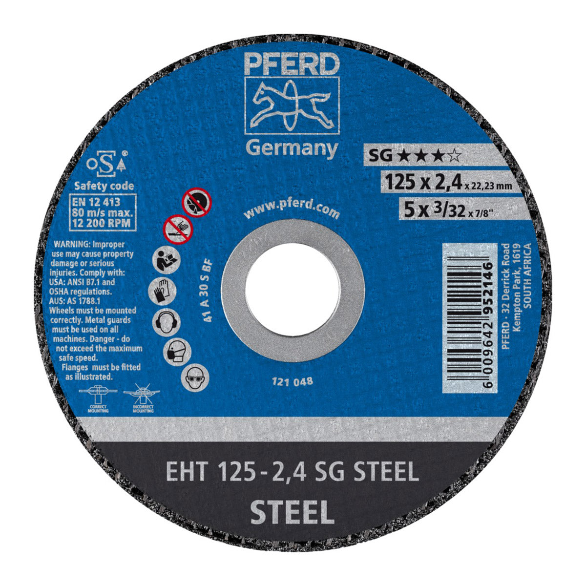 Pferd Cutting Disc Flat Steel 125 Mm X2.4 Mm Sg