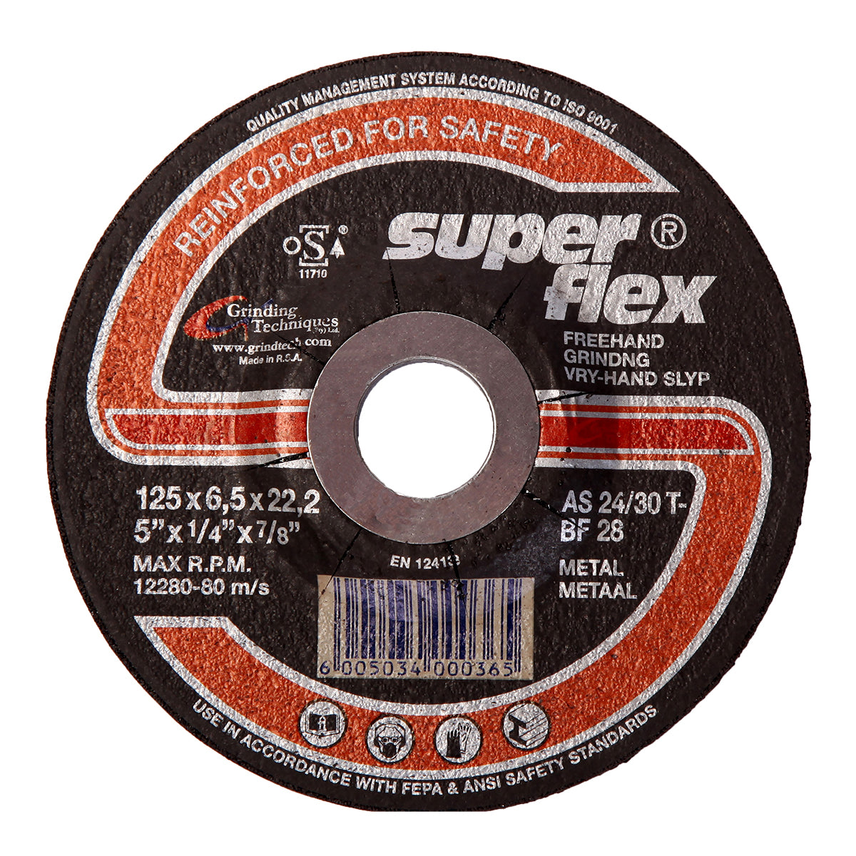 Superflex Grinding Disc Dome Steel 125 X6.5 Mm