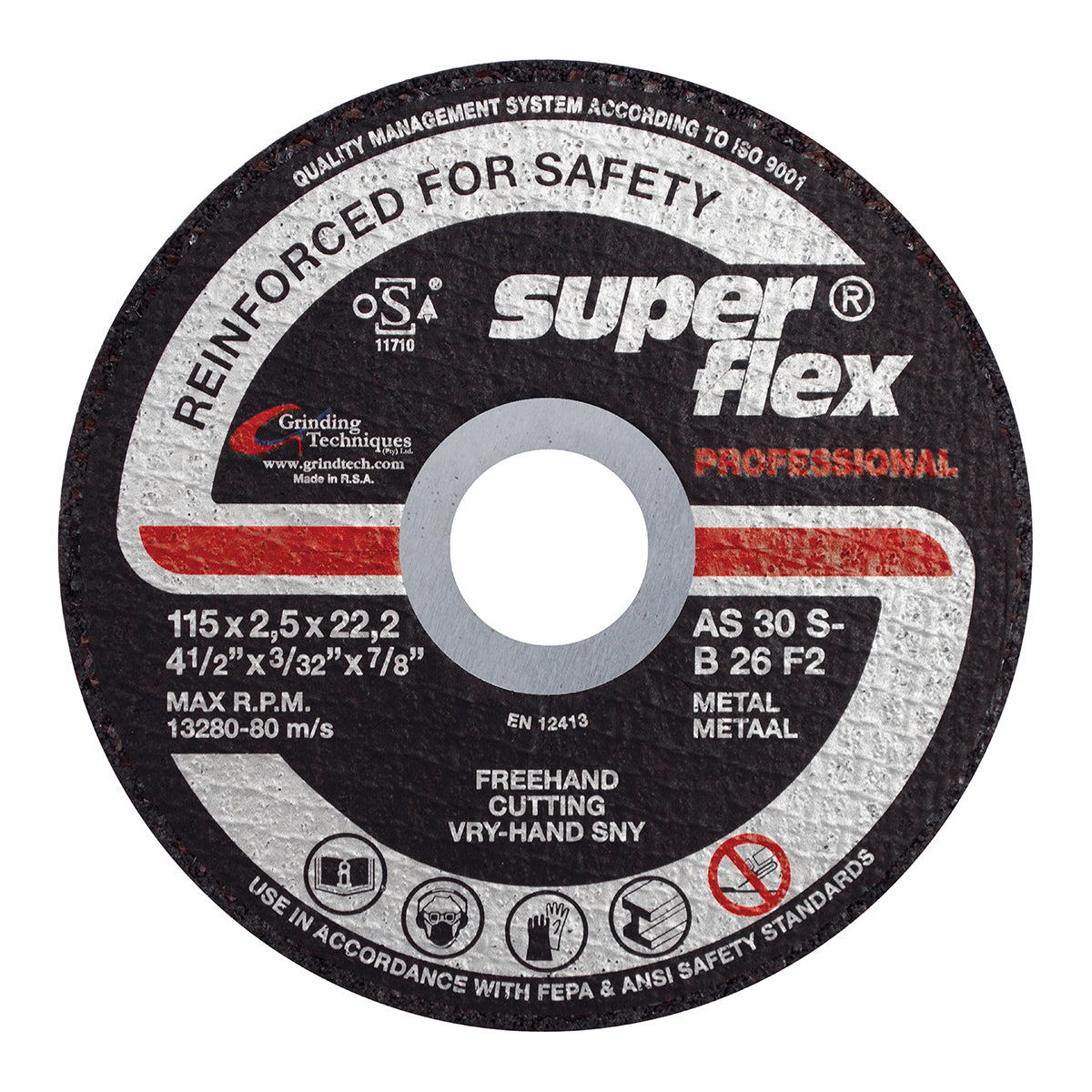 Superflex Cutting Disc Flat Steel Prof 115 X2.5 Mm