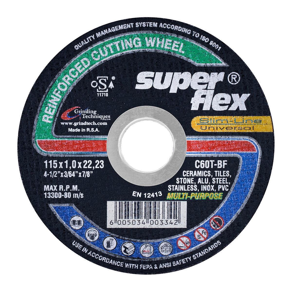 Superflex Cutting Disc Multi Purpose 115 X1.0 Mm
