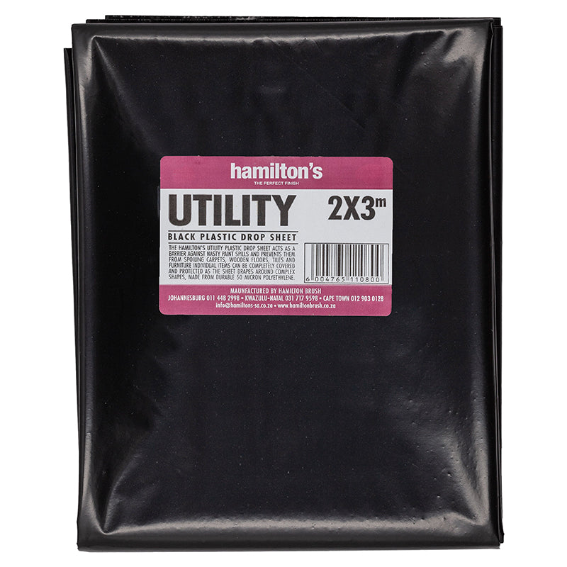 Hamiltons Utility Black Drop Sheet 2 M X 3 M
