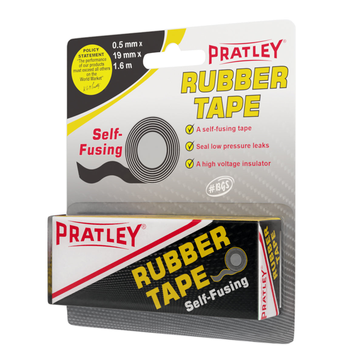 Pratley Rubber Tape 19 Mmx1.6 M P Pack New Package A