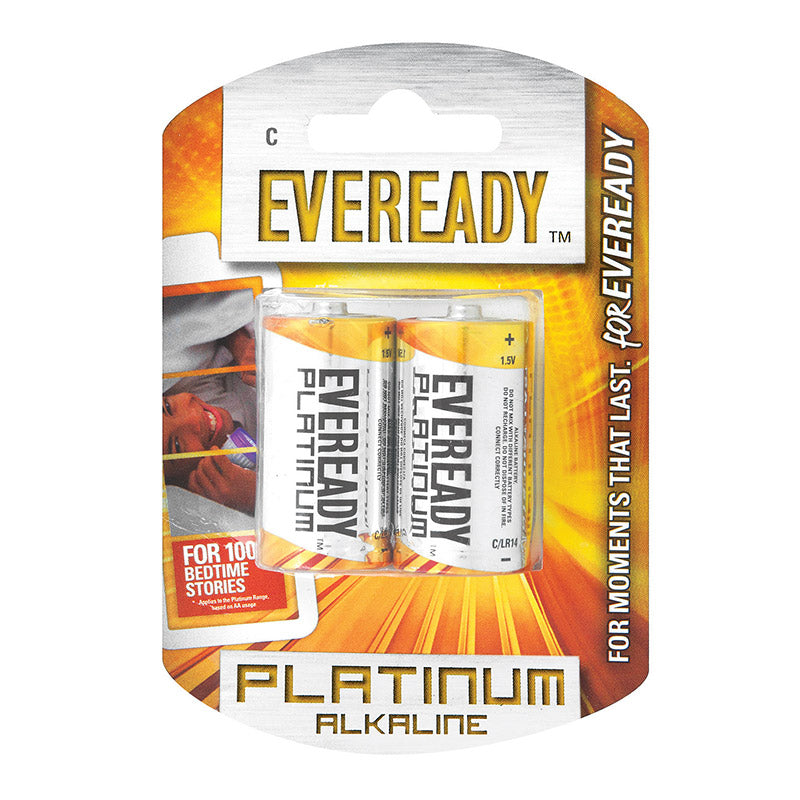 Eveready Battery Platinum Alkaline C 2 Pack