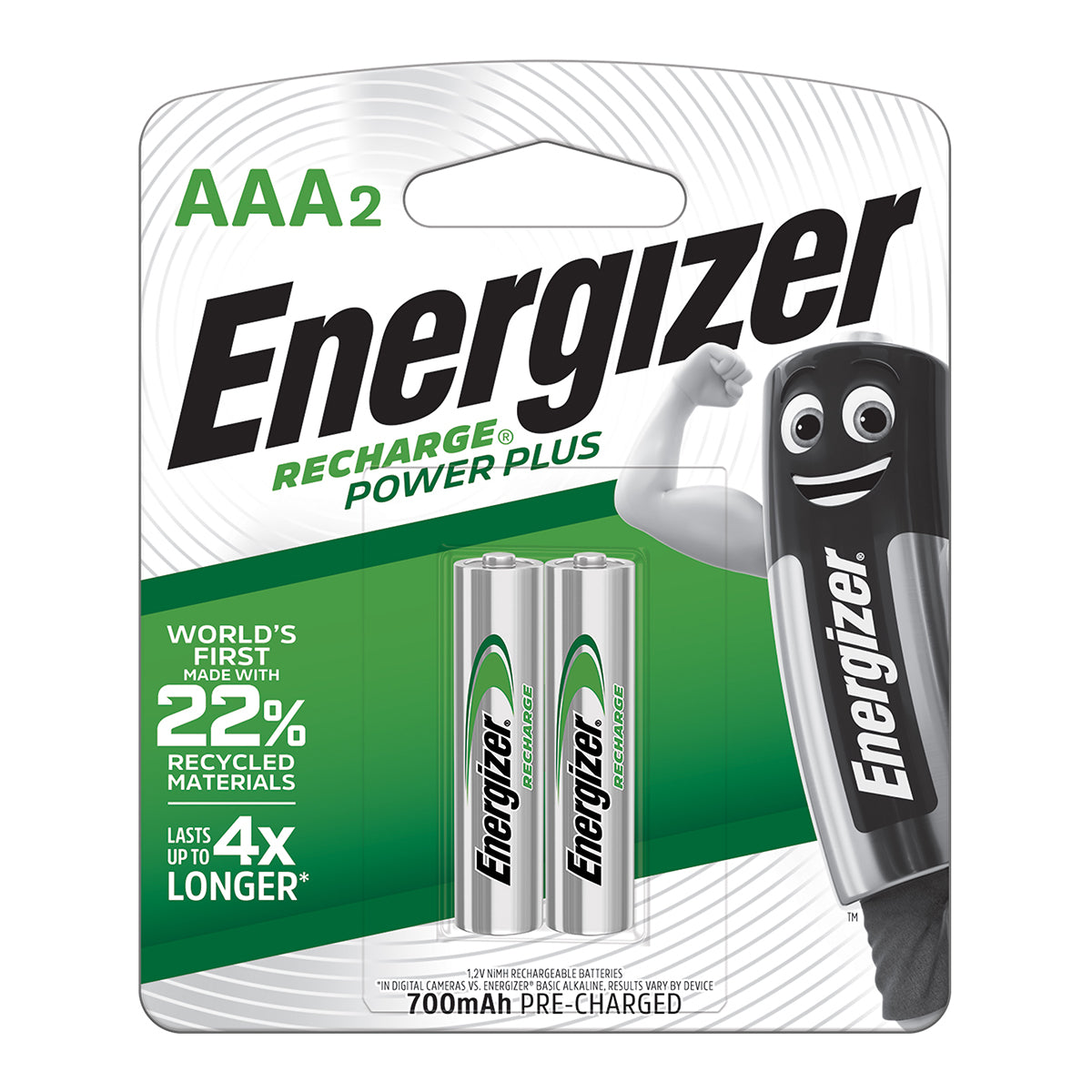 Energizer Battery Rechar Powerplus Aaa 700 Mah 2 P