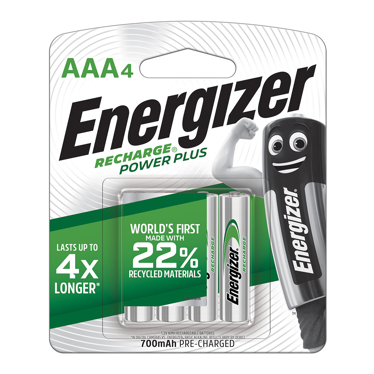 Energizer Battery Rechar Powerplus Aaa 700 Mah 4 P
