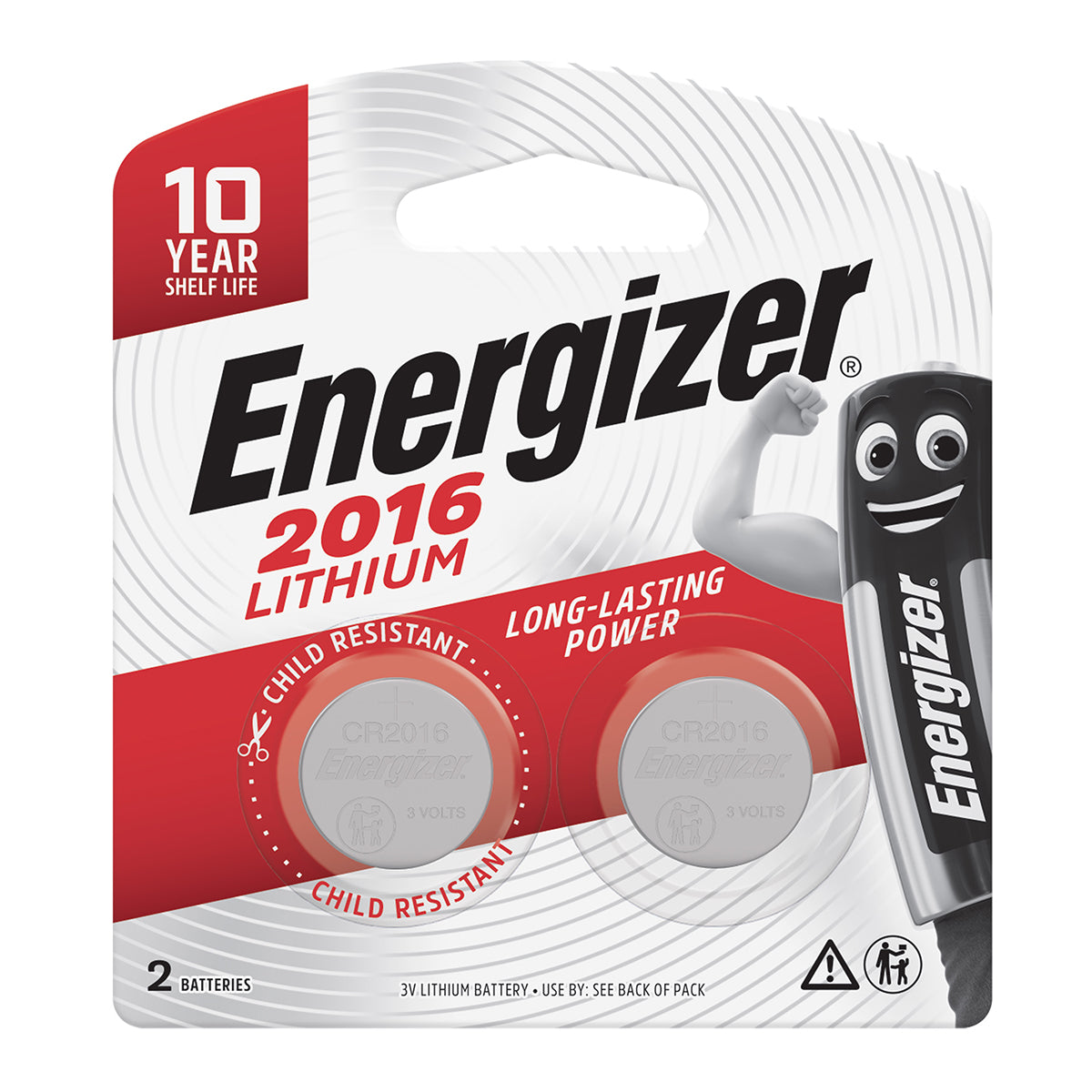 Energizer Battery Lithium Coin 3 V 2016 2 Pack