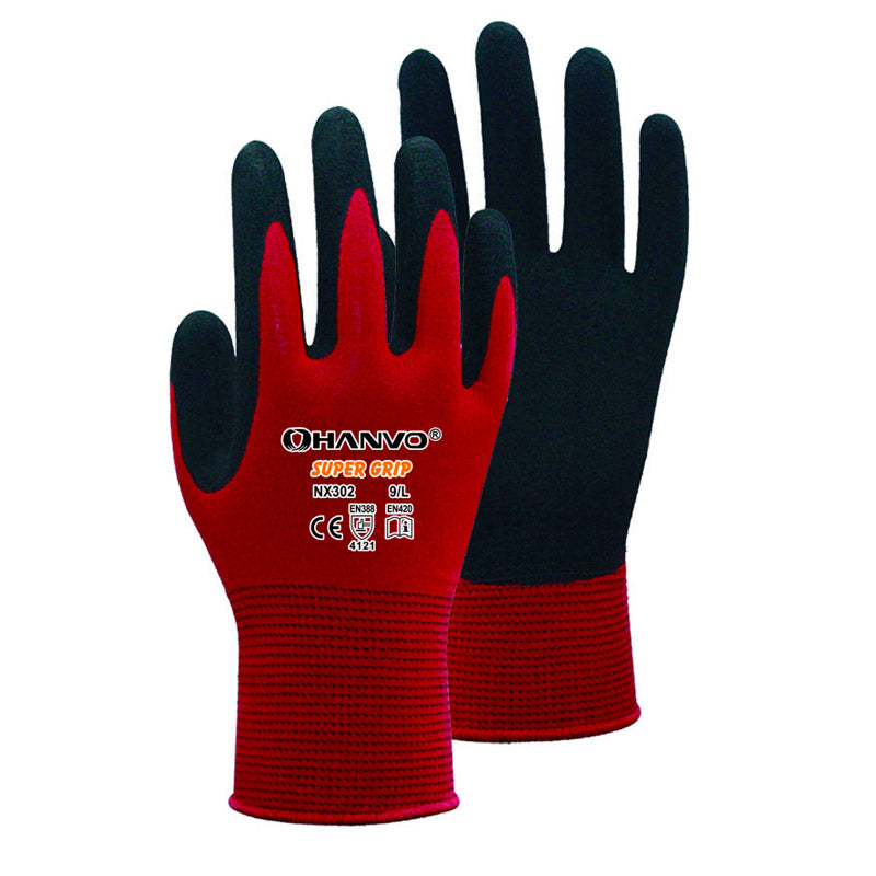 Hanvo Glove Super Grip Nitrile Hi Viz Yel