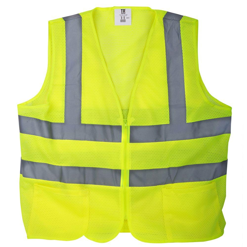 Pioneer Reflective Vest Zip Id Pouch Lime Med