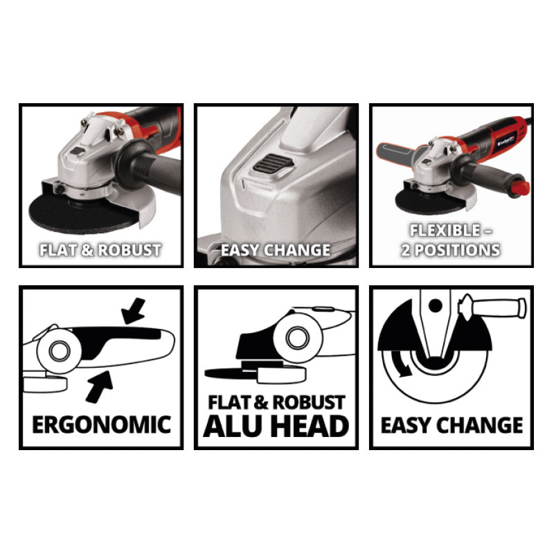 Einhell Angle Grinder 115 Mm 720 W Te Ag 115