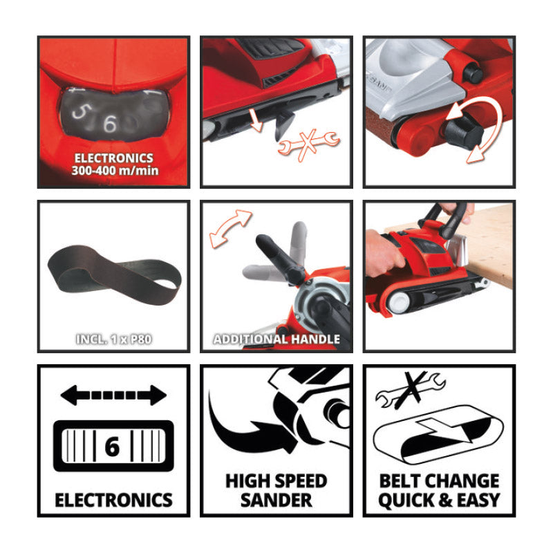 Einhell Belt Sander 850 W Te Bs 8540 E