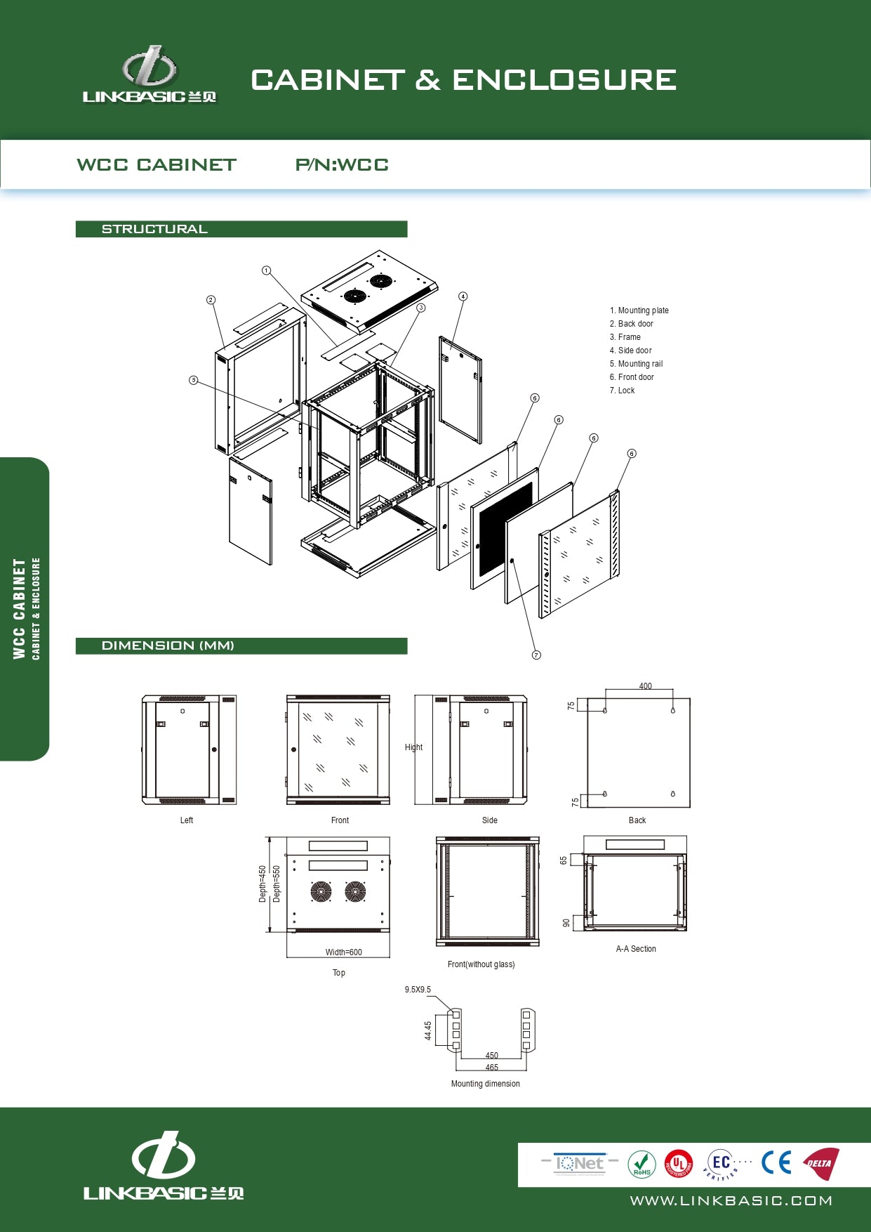 Wallbox 6U Mountable Swing Frame INCL. 200MM Collar EXCL. Fan