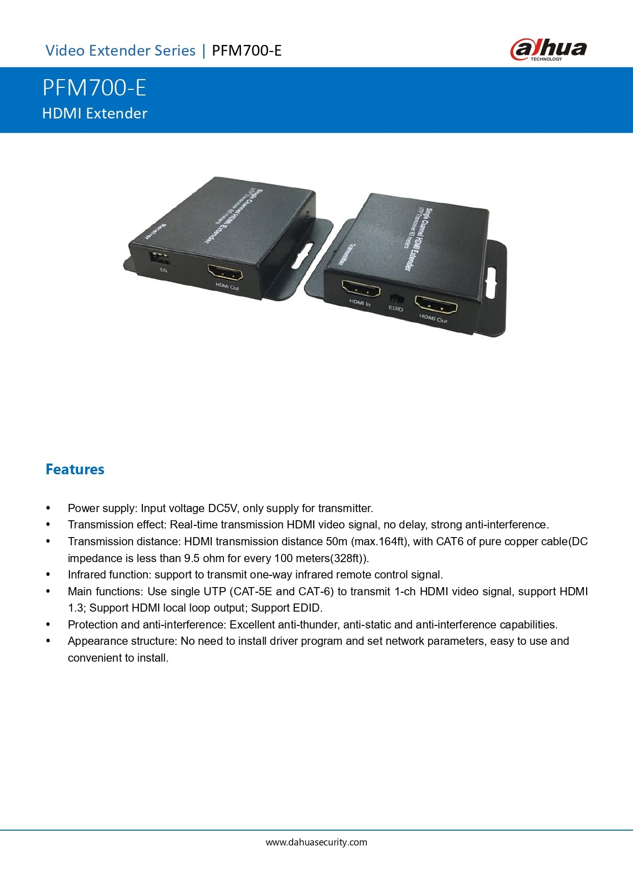 Dahua HDMI Extender 50M
