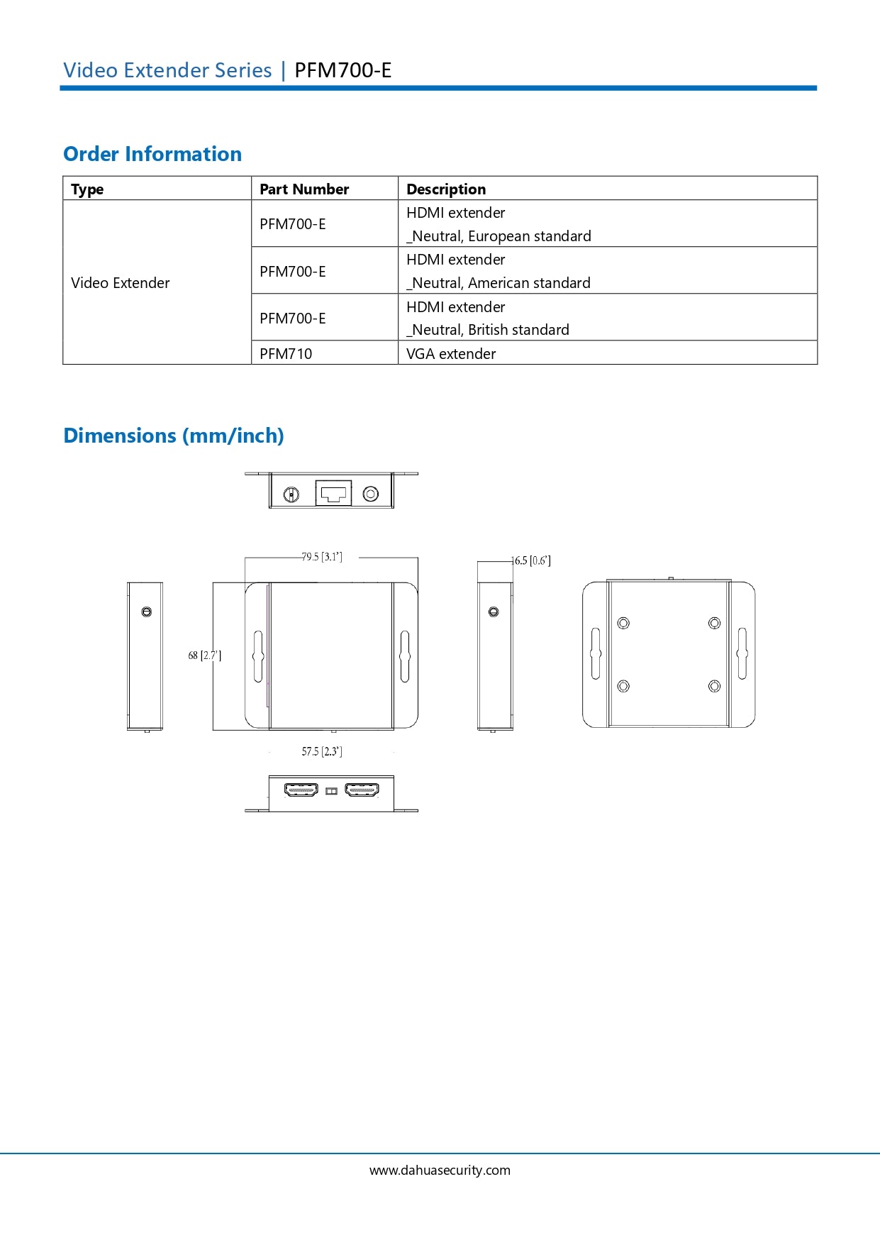 Dahua HDMI Extender 50M
