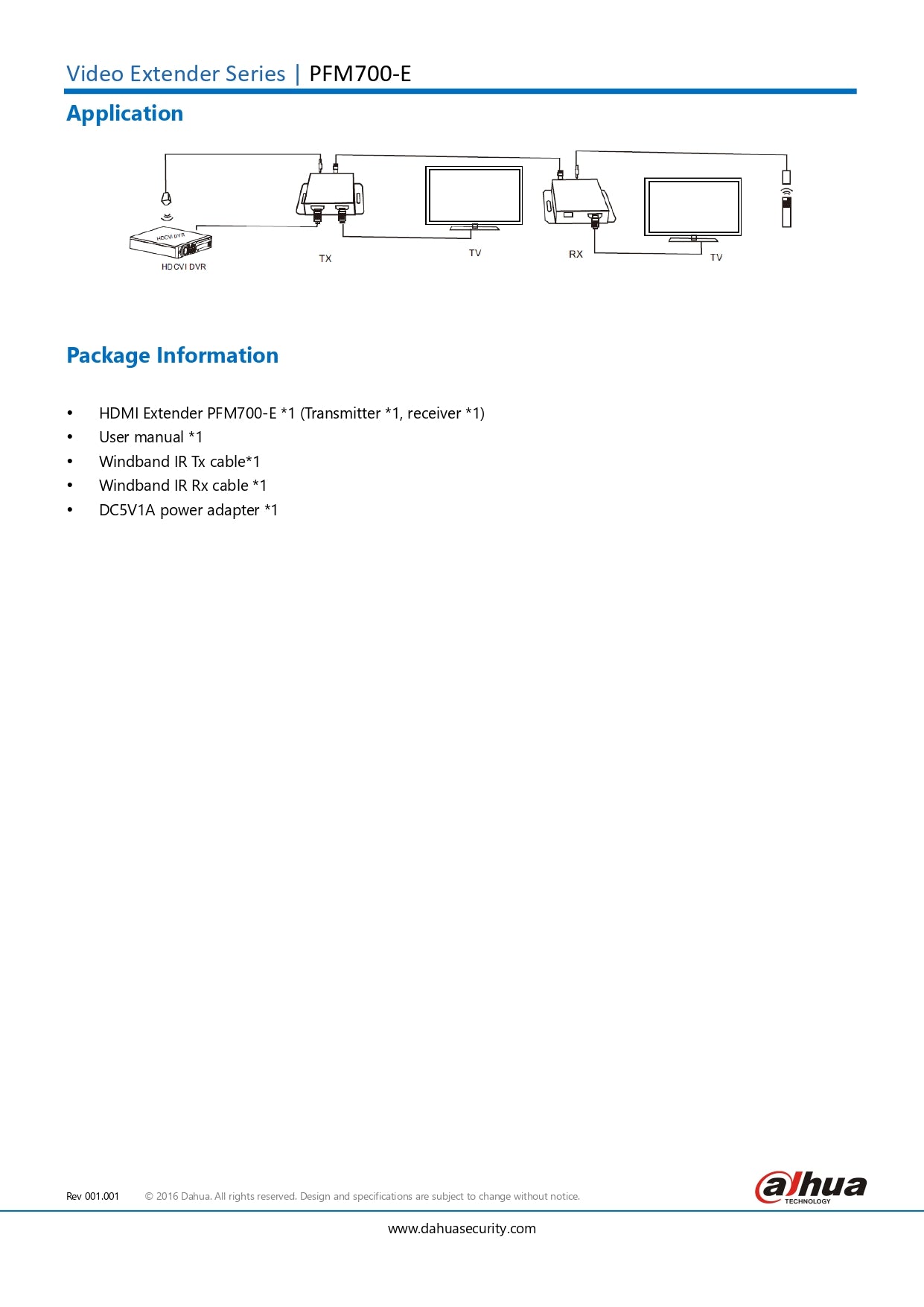 Dahua HDMI Extender 50M