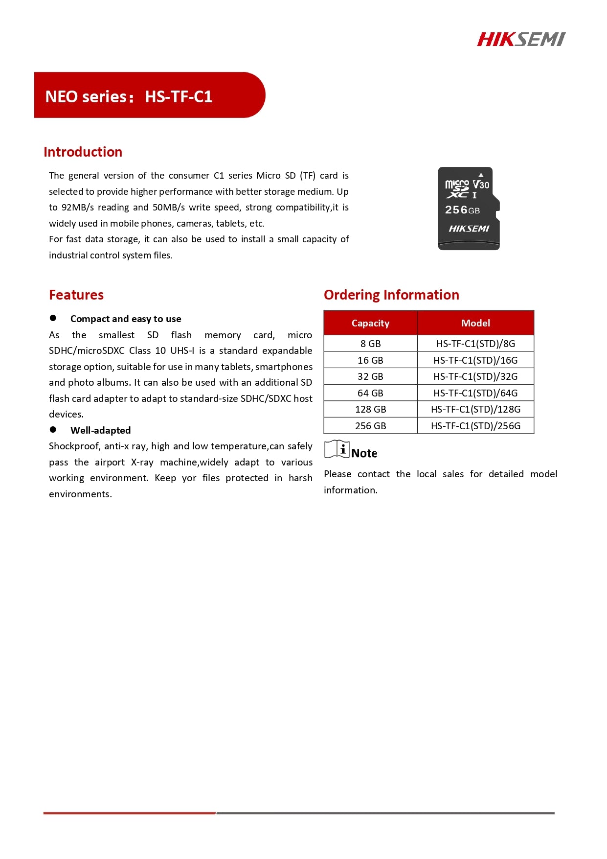 Hikvision Micro SD Card 256GB