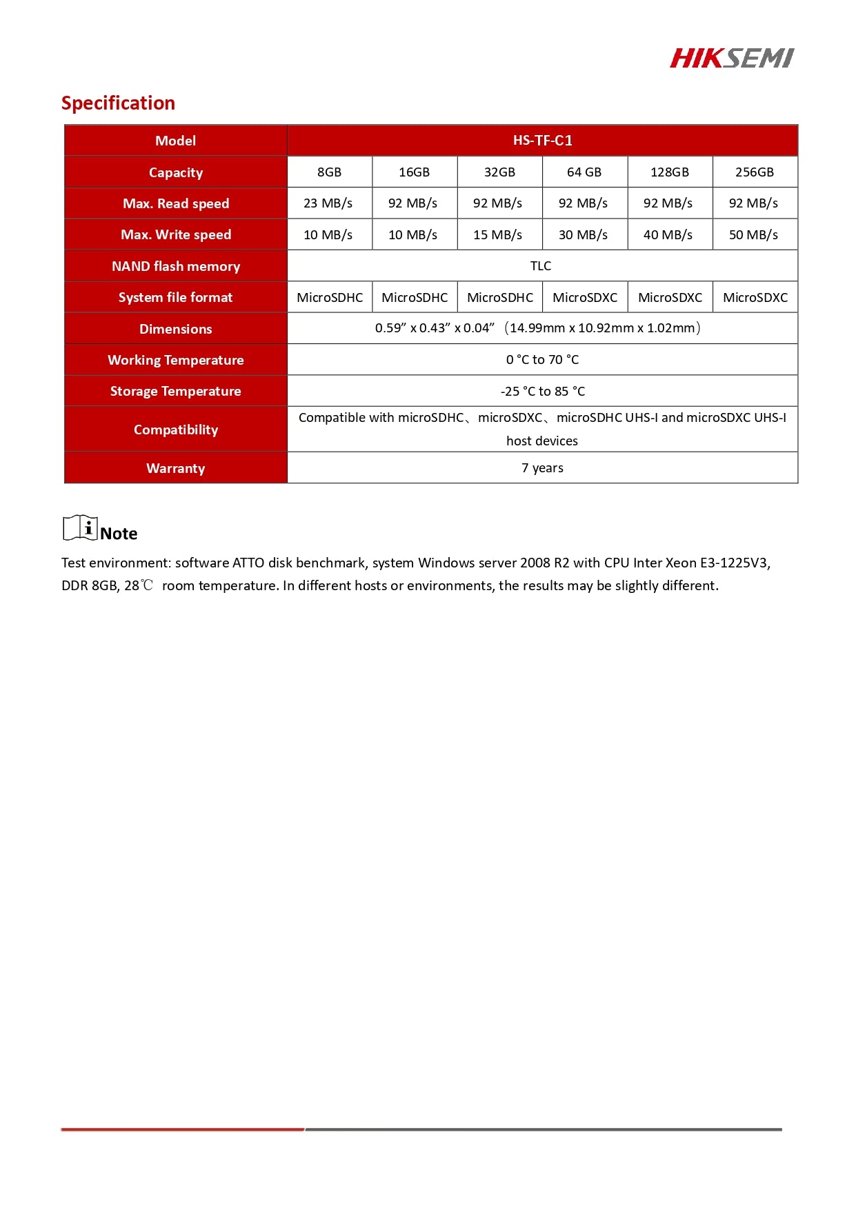 Hikvision Micro SD Card 256GB