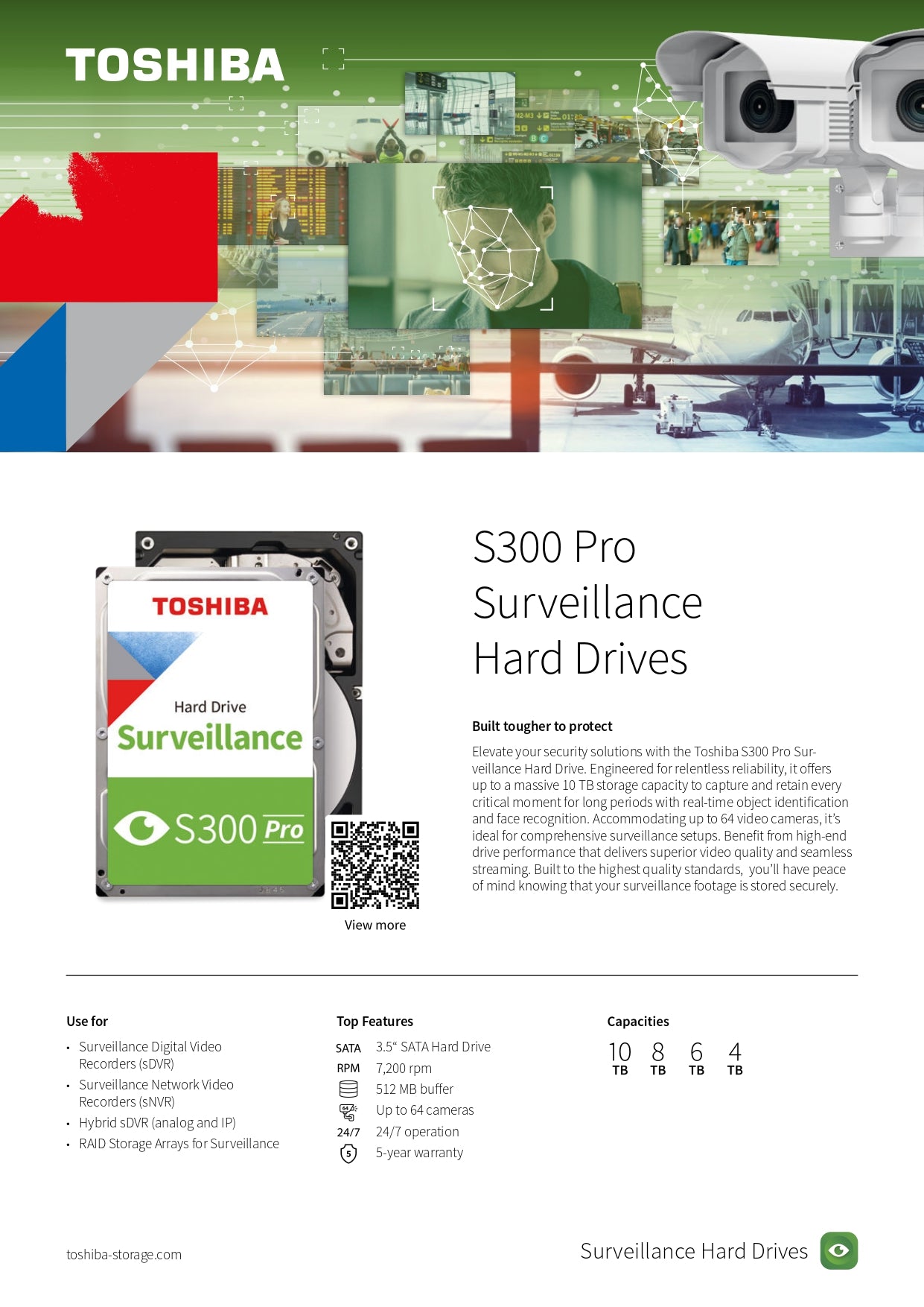 Toshiba Hard drive Surveillance 2TB SATA