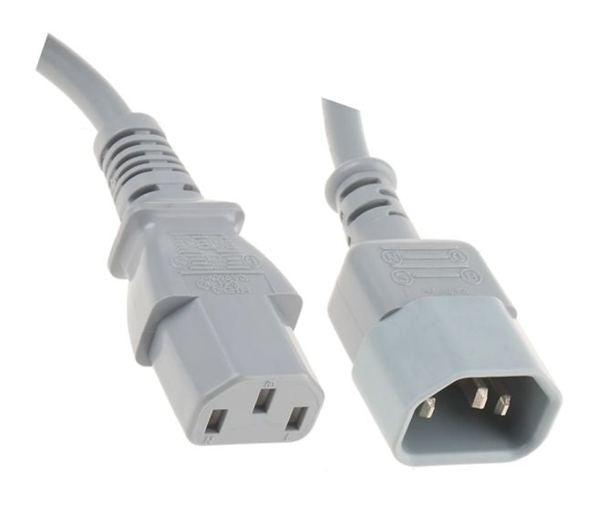 C13 Socket C14 Plug Iec Power Lead Grey 1.2m Pc Maemiccic073 Gy1.2
