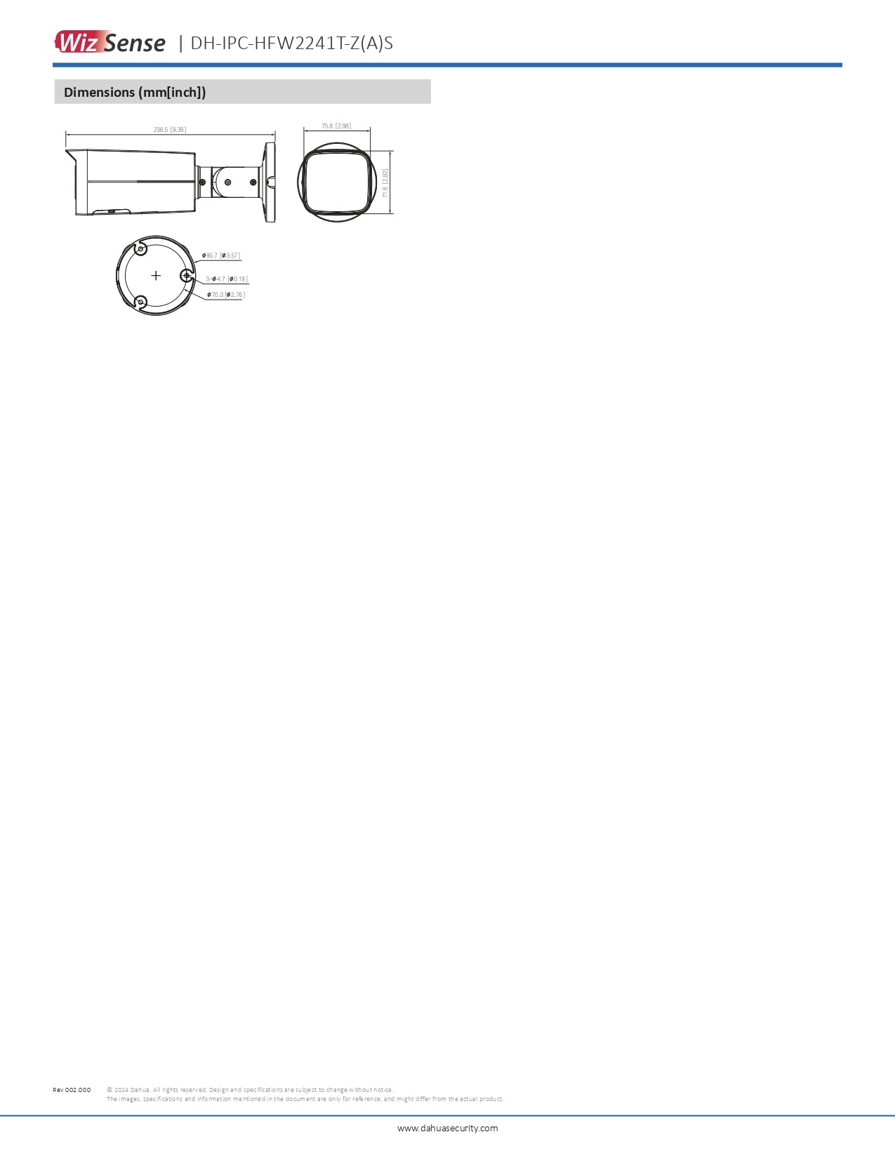 Dahua Cylindrical  2MP 2.7-13.5MM MOTO LENS 60M IR POE SD SLOT