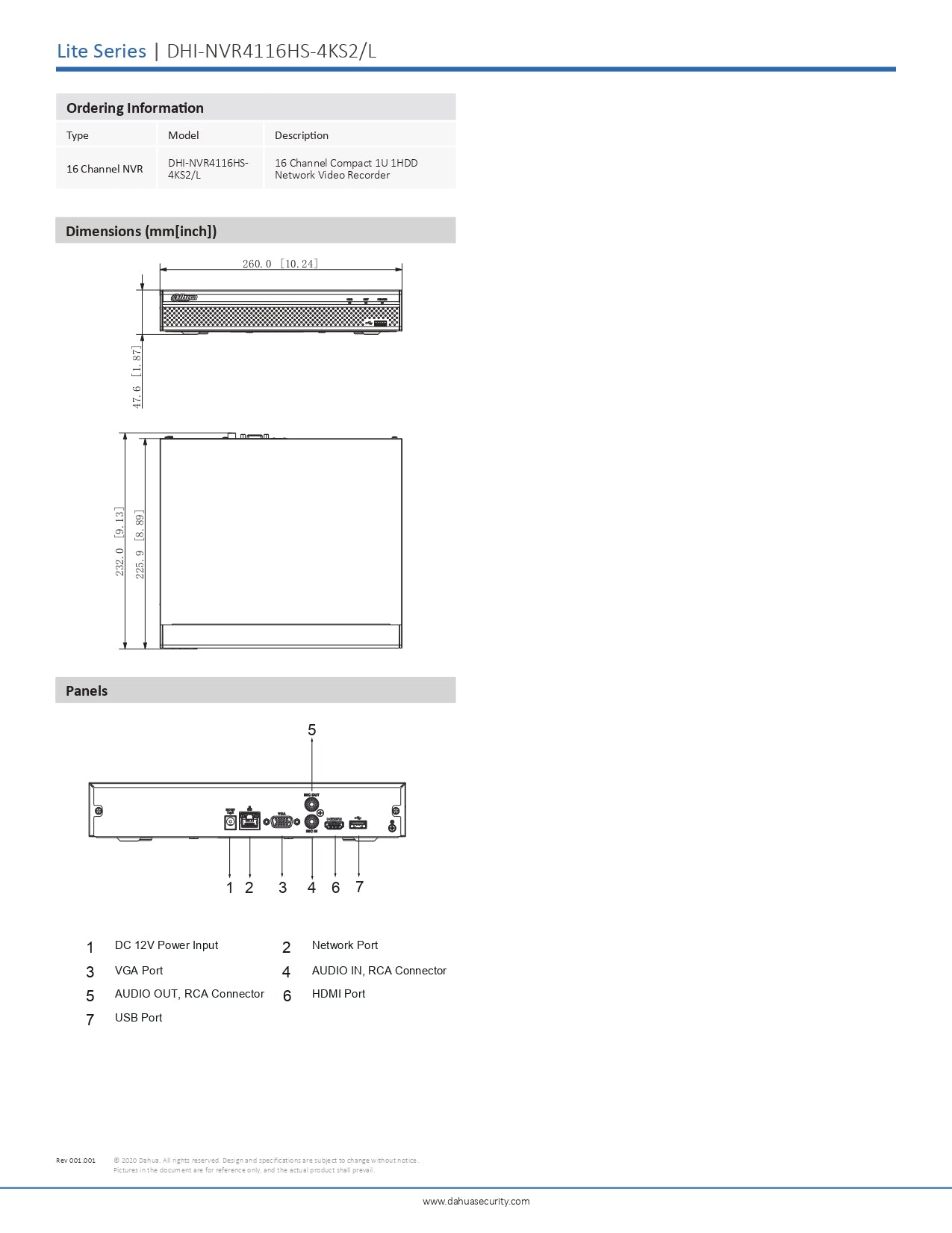 Dahua 16CH NVR 160MBPS 2 SATA Slots POE Excl HDD Lite