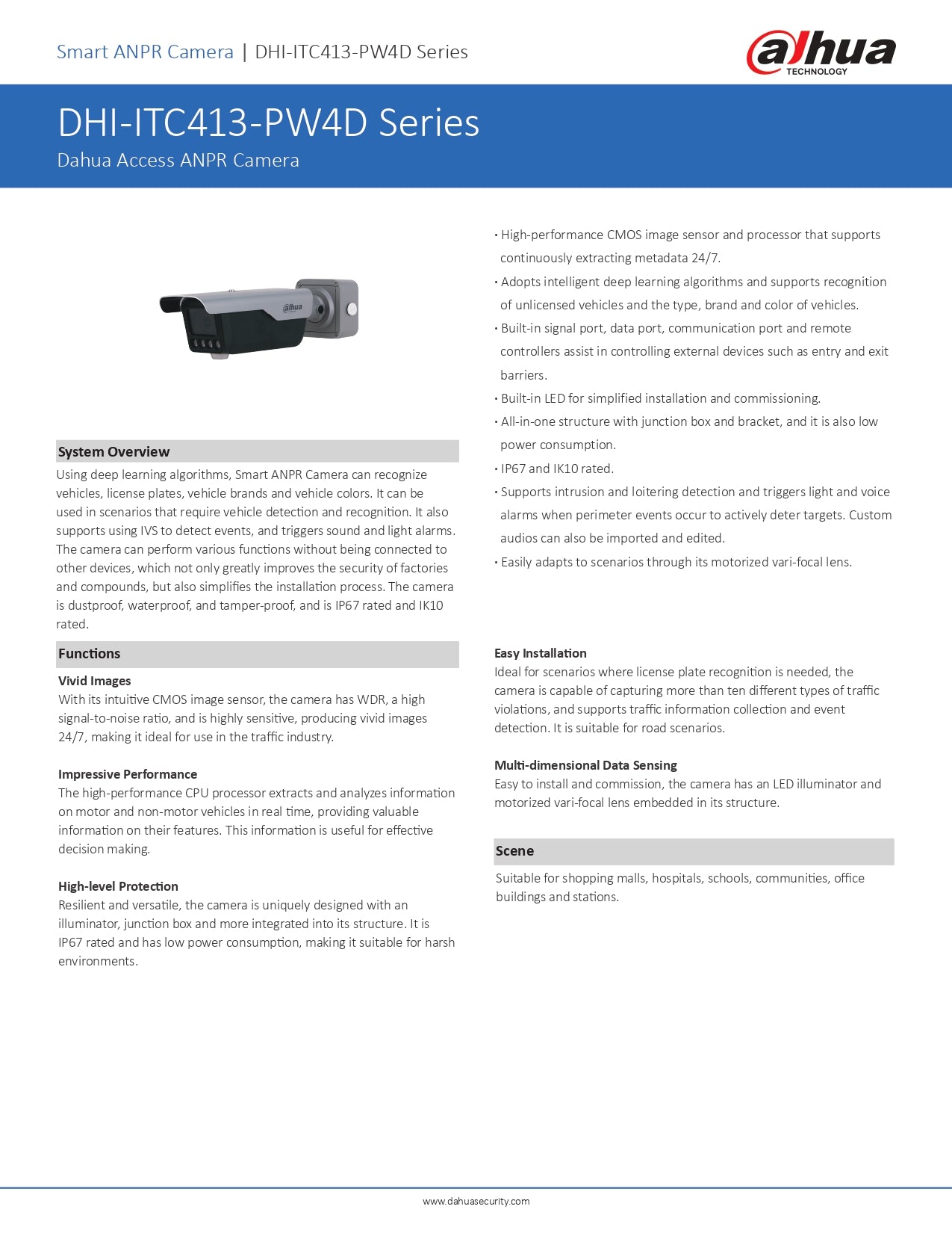 Dahua Access ANPR 4MP 8-32MM 80-120KMPH IR Distance 30M