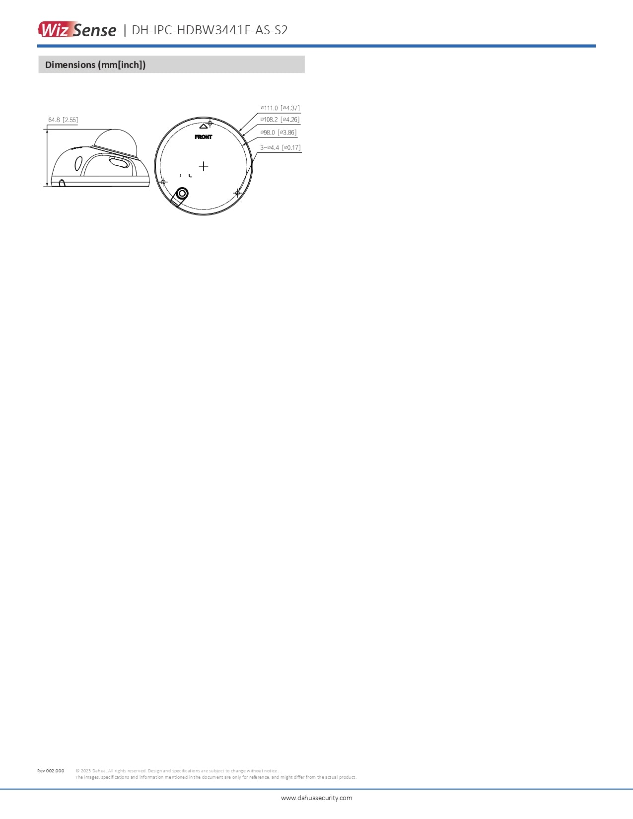 Dahua Wedge Dome 4MP 2.8MM Lens 30M IR POE SD Slot WDR VCA With Audio