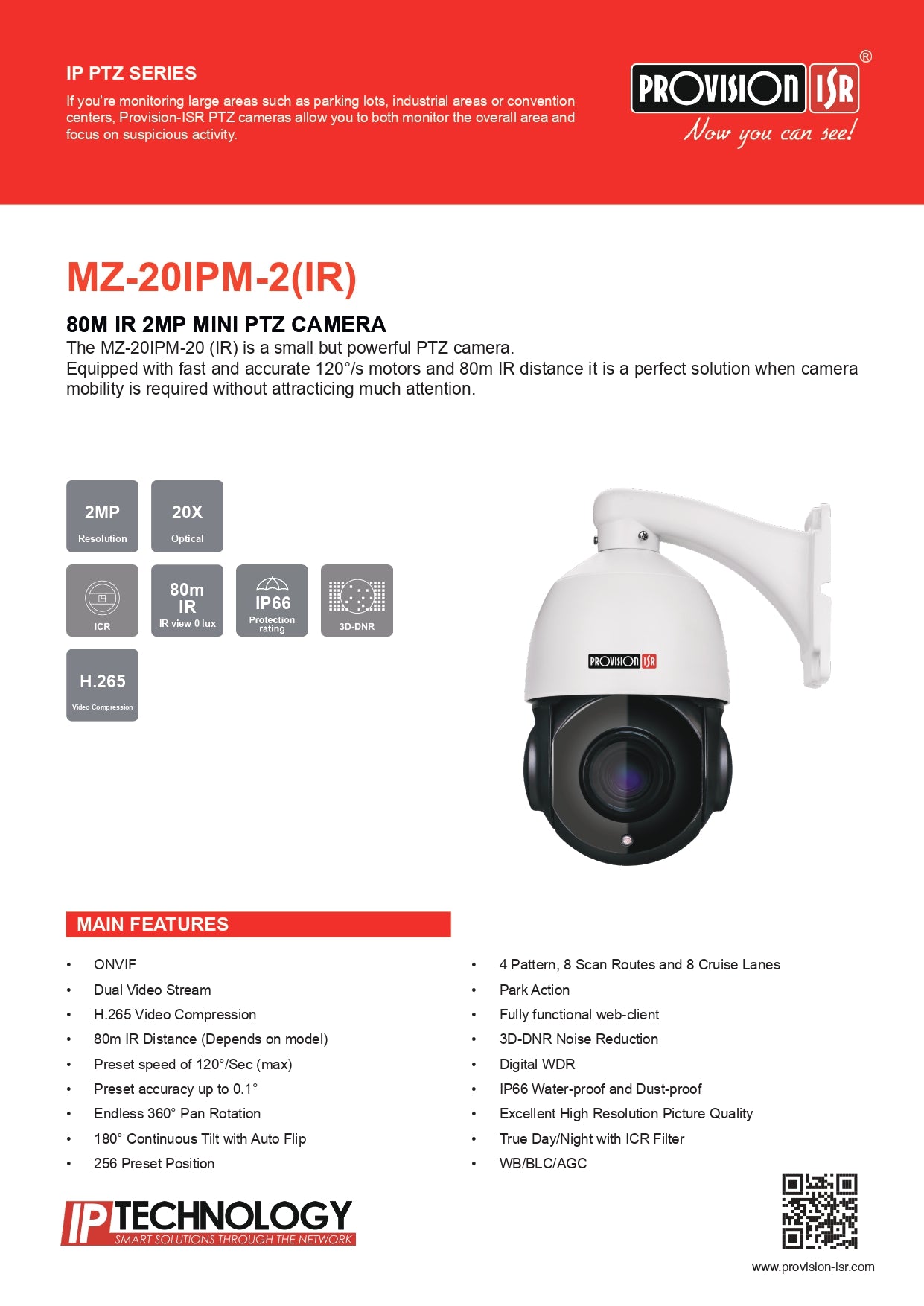 Provision PTZ 10X OPT Zoom 50M IR POE