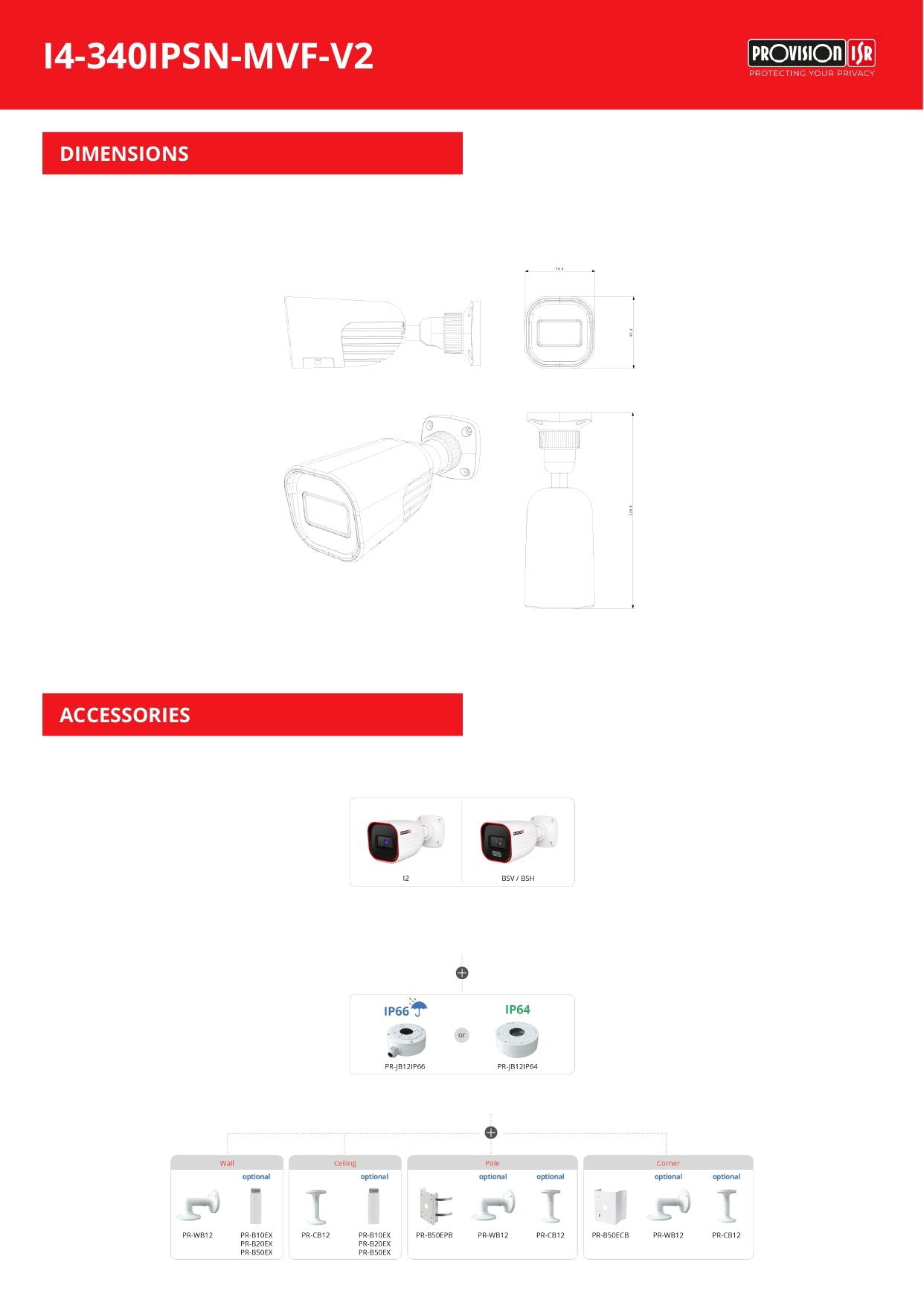 Provision Bullet Rainbow Series 3.6MM 2MP 25M IR 24/7 Full Colour Built in Mic