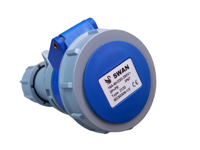 Industrial Plug Connector 16 A 2 P E 220 V Ip67 Ips Ce 2132
