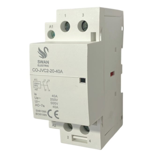 Modular Mains Contactor Ac 40 A 2 P 18 Mm 230 Vac 2x N/O Co Jvc2 20 40 A