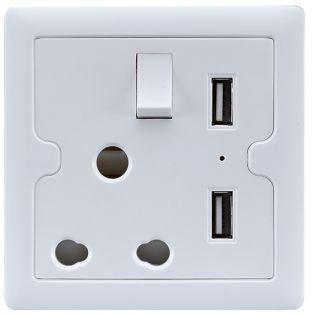 Single Wall Socket 86x86 With 2 X Usb Jz Za 003 - Livestainable.co.za