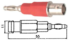 Adapter Banana Plug To Bnc Socket Red K2149 Rd