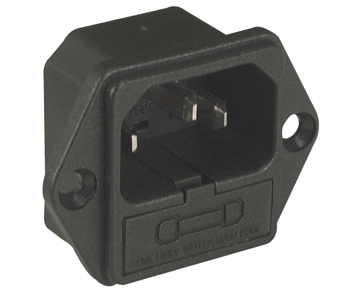 C14 Iec Plug Adapter Press Fit + Fuse Holder K2413