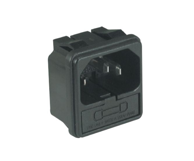 C14 Iec Plug & Fuse Holder Press Fit K24132
