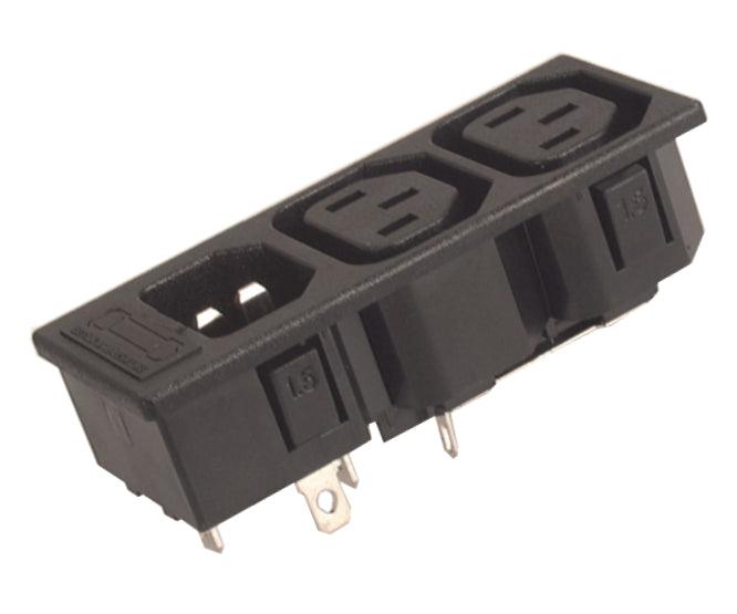 Socket Ie Cx2+Plug Ie Cx1 Panel Mount 2x C13+1x C14 K241560 - Livestainable.co.za