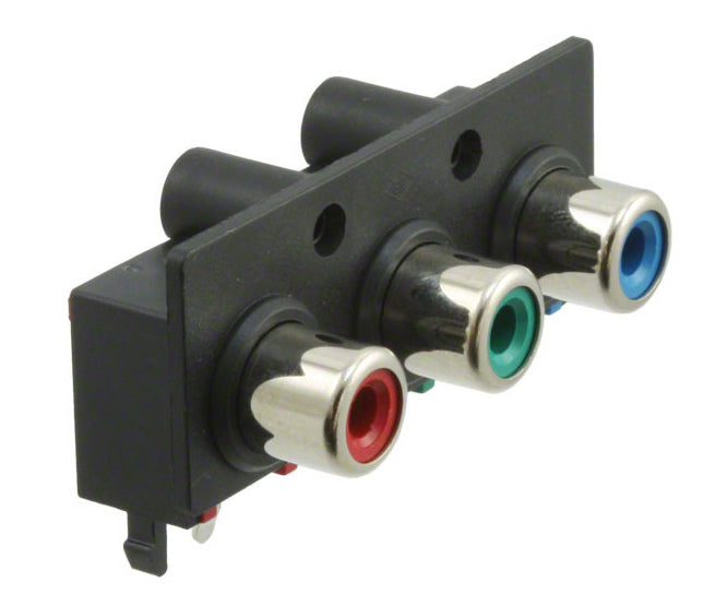 Rca Socket 3 W Pcb Plate Mono R/A K27664 1 Gr+1 Bl+1 Rd