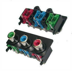 Rca Socket 3 W Pcb Plate Mono Straight K27664 X 1 Gr+1 Bl+1 Rd