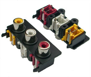 Rca Socket 3 W Pcb Plate Mono Straight K27664 X 1 Yl+1 Wt+1 Rd