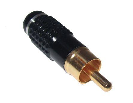 Rca Plug 5mm In Line Metal Black & Gold K29361/5 Black - Livestainable.co.za